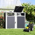thumbnail image 2 of Outsunny Double Garbage Bin Shed, Lockable Storage Shed with Openable Lid, 2 of 9