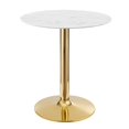 thumbnail image 2 of Modway Verne 28" Artificial Marble Dining Table in Gold White, 2 of 6