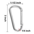 thumbnail image 3 of GOGO 24PCS Carabiner Keychain Heavy Duty D-shaped Carabiner 3 Inch Aluminum Clip- Assorted, 3 of 6