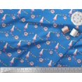 thumbnail image 2 of Soimoi Blue Rayon Fabric Birthday Theme Party Printed Fabric 1 Yard 56 Inch Wide, 2 of 5