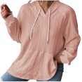 thumbnail image 1 of cfhntfmh Womens Hoodies Fall Fashion 2024 Drawstring Sweatshirts Pullover Long Sleeve Solid Color Fall Outfits, 1 of 5