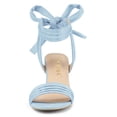 thumbnail image 2 of BLISSFUL STEP Women's Open Toe Back Ankle Tie Chunky Heel Sandals, 2 of 6