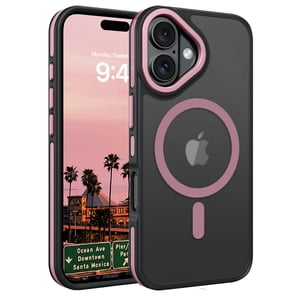 VENINGO Étui de téléphone magnétique pour iPhone 17 6.3" Compatible avec Mag-safe, Résistant aux égratignures Translucide Matte iPhone 17 C'est une affaire, Pink