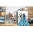 thumbnail image 2 of Ahgly Company Tapis d'Intérieur Lavable à la Machine, Carré, Transitionnel, Bleu Ciel Profond, Tapis de Zone, 8 Pieds Carré, 2 of 7