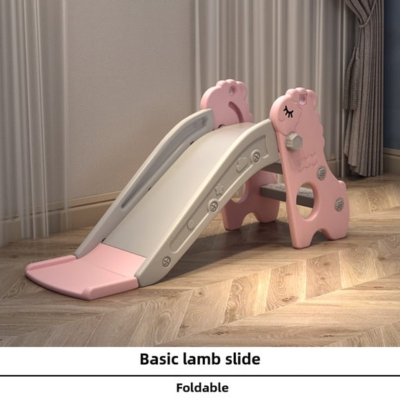 Compact Foldable Kids Slide with Climbing Feature – Safe Indoor Toddler Play Equipment for Home Use, Pink-Gray Design, Multi-Functional Children's Toy for Active Play and Imaginative Fun,