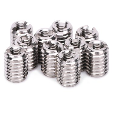 10-Piece 303 Stainless Steel Thread Repair Inserts with Slot - M3x0.5 Female & M6x1.0 Male Threads, 8mm Length Reducer Nuts for Damaged Hole Restoration in Aviation, Automotive, Electronics &