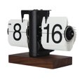 thumbnail image 1 of 12h Digital Flip Clock, Retro Fashion Design, Single Sided Mechanical Flip Clock with Wood Base, Large Number Easy to Read,Knob, Non Slip Pad, for Study, Office, 1 of 7