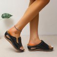 thumbnail image 4 of Womens New Wedge High Heel Fish Mouth Stitched Sandals, 4 of 9
