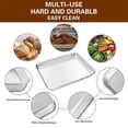 thumbnail image 3 of EIGTHTAIL Toaster Oven Pans Set of 2 Stainless Steel Toaster Oven Tray Rectangle Size 9 x 7 x 1 inch  Rust Free & Deep Edge  Thick & Sturdy  Easy Clean & Dishwasher Safe, 3 of 7