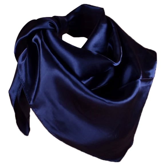 Women Scarf Solid Color Satin Square Elegant Hijab Scarf Head Wrap Hair Scarf