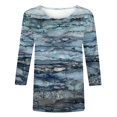 thumbnail image 4 of T-shirt Imprimé à la Mode pour Femmes T-shirt Imprimé à la Mode pour Femmes T-shirt Imprimé à Manches 3/4 Manches Blouse Col Rond Tops Décontractés Dames Tops et Chemisiers à Manches 3/4 sur Clearance, 4 of 5