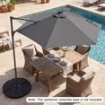 thumbnail image 3 of Costway Parasol Déporté de Patio 10 Pi avec Lumières DEL Solaires, Rotation à 360°, Évent Gris, 3 of 10