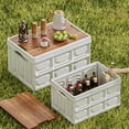 thumbnail image 1 of Meitianfacai Outdoor Camping Storage Box Folding Box Camping Organizing Box Car Trunk Storage Box Wooden Lid Clothing Storage Box 20L Capacity, 1 of 9