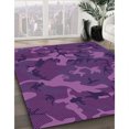thumbnail image 3 of Ahgly Company Machine Washable Indoor Round Transitional Dark Orchid Purple Area Rugs, 5' Round, 3 of 7