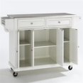thumbnail image 3 of Pemberly Row Traditional Wood/Stainless Steel Top Kitchen Cart in White, 3 of 6