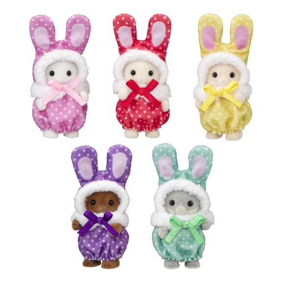 Calico Critters Baby Collectibles - Colorful Bunny Costume Series, Surprise Set including Doll Figure and Accessory
