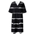 thumbnail image 5 of TJAZFJPA Robes de Designer pour Femmes Mode Féminine Été Style Plage Imprimé Col en V Manches 5/4 Robe Décontractée (1) Grande Taille Robes Blanches pour Femmes Robe Plissée pour Femmes, 5 of 5