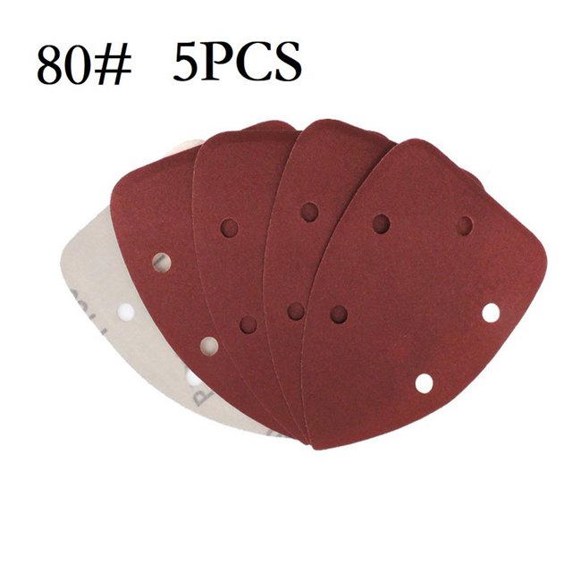 5 Pcs 140*98mm Sandpaper Triangle Hook & Loop Abrasive Sanding Disc Grit 40-1000