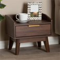 thumbnail image 2 of Allora Mid-Century 1-Drawer Wood Nightstand in Walnut Brown, 2 of 9
