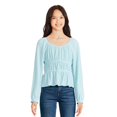 thumbnail image 1 of Justice Girls' Glitter Peasant Top, 1 of 3