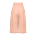 thumbnail image 5 of Capris Extensibles pour Femmes Pantalon Court Jambe Échancrée Grande Taille Polyester Dames Grande Taille Capris Pantalons Capris Style C-20 Roses m, 5 of 5