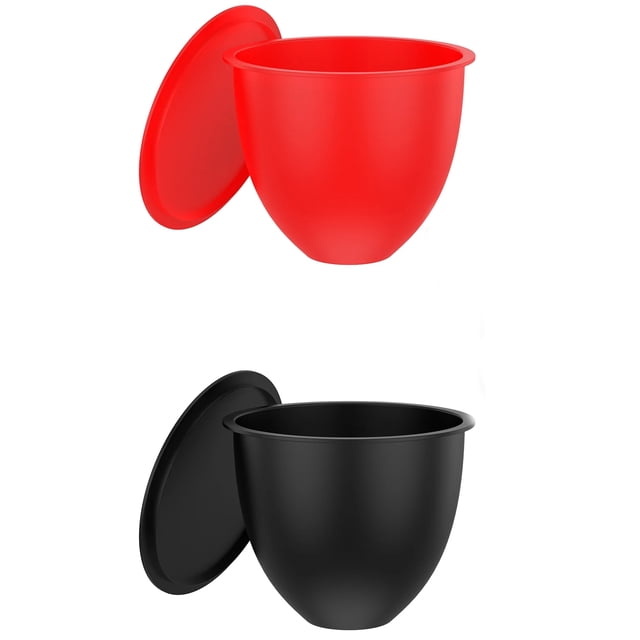 Lot de 2 Doublures de Bol de Mélangeur en Silicone pour Mélangeurs KitchenAid à Tête Inclinable de 5 Pintes, de Qualité Alimentaire, Résistants à la Chaleur (-40 °F à 240 °F), avec Couvercle Hermétique et Bec Verseur, Réutilisables, Compatibles Lave-Vaisselle/micro-Ondes,