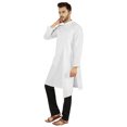 thumbnail image 3 of Atasi Indian Designer Kurta For Mens Party Wear Solid Color Ethnic Long Shirt, 3 of 7
