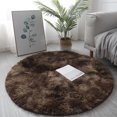 thumbnail image 1 of Circle Round Shaggy Rug Living Room Bedroom Carpet Floor Mat Anti-Skid Brown, 1 of 1
