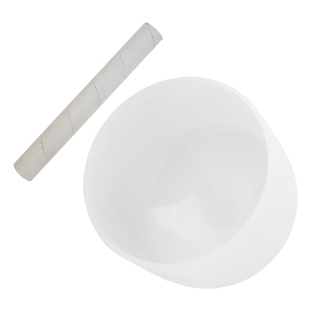 8inch Frosted Quartz Crystal Singing Bowl, Strong Vibration Frequency Meditation Musical Instrument Bowl for Healing