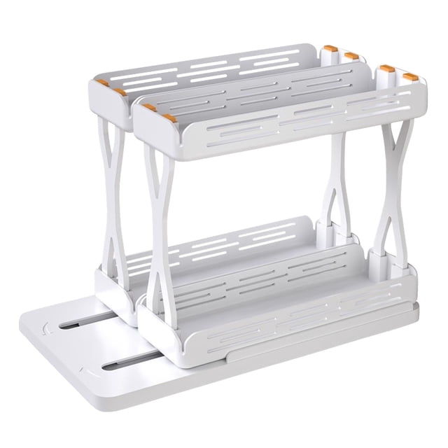 Prime Kitchen Storage Pull Out Rotating Double Rack for Cabinet Organization and Space Saving