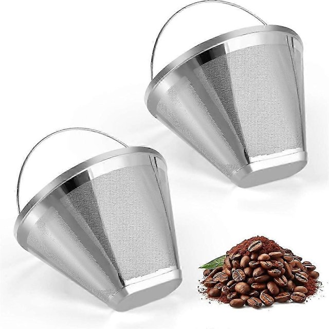 Stainless Steel Coffee Filter, Suitable for Coffee Filter Replacement, 4 Cone Permanent Coffee Filte