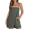 thumbnail image 2 of Gspmoly Shorts , Combinaison Courte à Bretelles Sans Manches Décontractée d'Été pour Femmes, Mode, Shorts de Randonnée pour Femmes, Économies d'Été, Gris Foncé S, 2 of 9