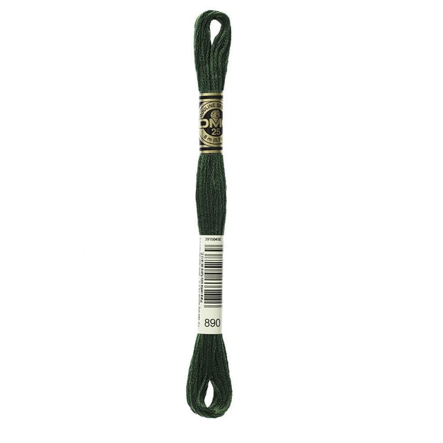 DMC 6-Strand Embroidery Floss green 8 m skein made from 100% long-staple Egyptian cotton, double-mercized for sheen and colorfastness, ideal for embroidery, cross-stitch, and needlepoint, also suitable for mixed-media crafts.