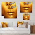 thumbnail image 4 of Designart Gold Paint Drips From Sexy Woman Lips Canvas Wall Art, 4 of 4