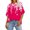 Hot Pink, variant on FcBaudy Womens Tops, Shirts for Women, Short Sleeve Round-Neck Blouses & Shirts Women's Ladies Fashion Casual Cropped Short Sleeve Printing Loose Shirt Blouse Top Women Blouse
