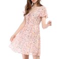 thumbnail image 2 of INSPIRE CHIC Robe en Mousseline à Lacets à Fleurs pour Femme, 2 of 6
