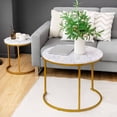 thumbnail image 1 of Costway Nesting Coffee Table Set of 2 for Balcony Living Room Modern Round Side Tables Gold, 1 of 10