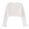 thumbnail image 3 of SROBPTY Cardigans d'Automne pour Filles, Cardigan Tricoté Uni à Col Rond à Manches Longues pour Enfants, Veste en Laine Décontractée Blanche 5 Ans, 3 of 4