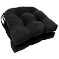 thumbnail image 1 of 16-inch Solid Microsuede U-shaped Tufted Chair Cushions (Set of 2), 1 of 2