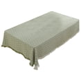 thumbnail image 1 of Bwiyojiz 1pc 35.43x59.06i 90x150cm Cotton and Linen Tablecloth Tassel Decoration Suitable for Rectangular Coffee Table Photo Decorative Cloth, 60%Cotton,40%Linen, Green, Gifts for Mom, 1 of 6