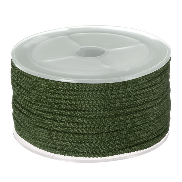 Unique Bargains Nylon Beading Thread Cord 2mm Extra Strong Braided Nylon String for Necklace Crafting 15M/49 Feet, Dark Olive Green