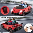 thumbnail image 3 of OLAKIDS 2 Seater Kids Ride on Car, 12V 4WD Licensed Lamborghini Veneno Powered Electric Vehicle with Hydraulic Doors, Rocking Mode, Adjustable Speeds, Remote Control, MP3, Headlight, 3 of 9