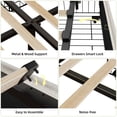 thumbnail image 4 of Yiwa Bed Frame, Linen Upholstered Bed Frame with 4 Storage Drawers, Charging Station, Metal Platform Bed Frame with Button Tufted Wingback Headboard, Wooden Slats Support, Beige, 4 of 4