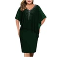 thumbnail image 2 of Meichang Robes Formelles pour Femmes Invitées de Mariage Robe Midi Grande Taille Robes en Chiffon Robe de Soirée Robe de Bal Élégante Robes à Col en V, 2 of 5