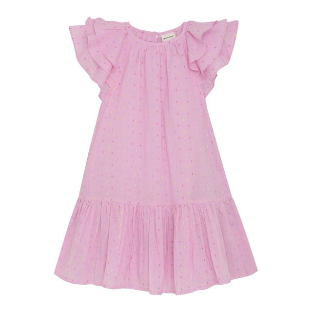 Minymo Short-Sleeve Cotton Dress - Light Rose (18 Months)