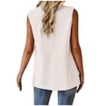 thumbnail image 4 of Yuyuzo Sleeveless Suit for Women Lapel Collar Open Front Button Blazer with Pockets Solid Color Outwear, 4 of 5
