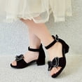 thumbnail image 2 of FhsagQ Shoes Kids Shoes Slippers Size 1 Children Shoes Thick Heel Sandals Fashionable Diamond Bow Small High Heel Princess Sandals Girls Shoes Slippers Size 2 Square Toe Black 32, 2 of 9