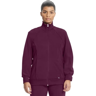 Cherokee Women's Infinity Zip Front Warm-up Jacket, Wine, 5X-Large