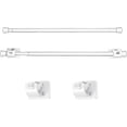 thumbnail image 1 of Adjustable Tension Rod Extendable Spring Curtain Rod With Self Adhesive Hook For Closet, White, Length 15.7 To 27.5 Inch (2), 1 of 5
