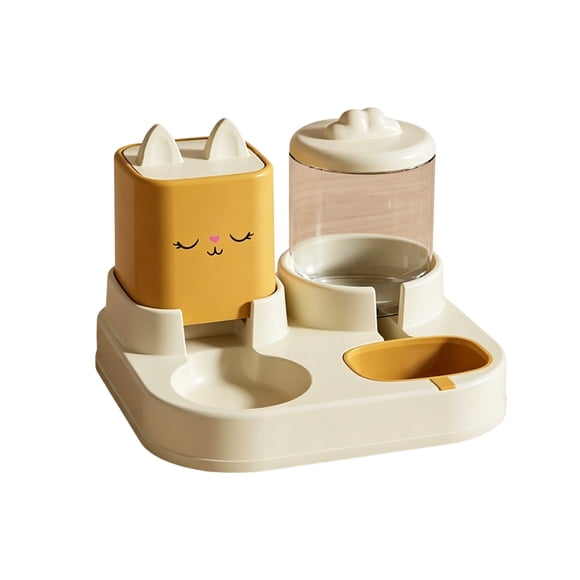 Lksixu Pet Supplies Automatic Pet Feeder For Felines Puppy Bowl Pet Food Bowl 2 In 1 Pet Bowl With Food And Water Dispenser Twin Pet Bowl for Small Dogs and Cats